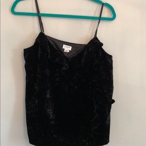 NWT J Crew Black Crushed Velvet Tank Top